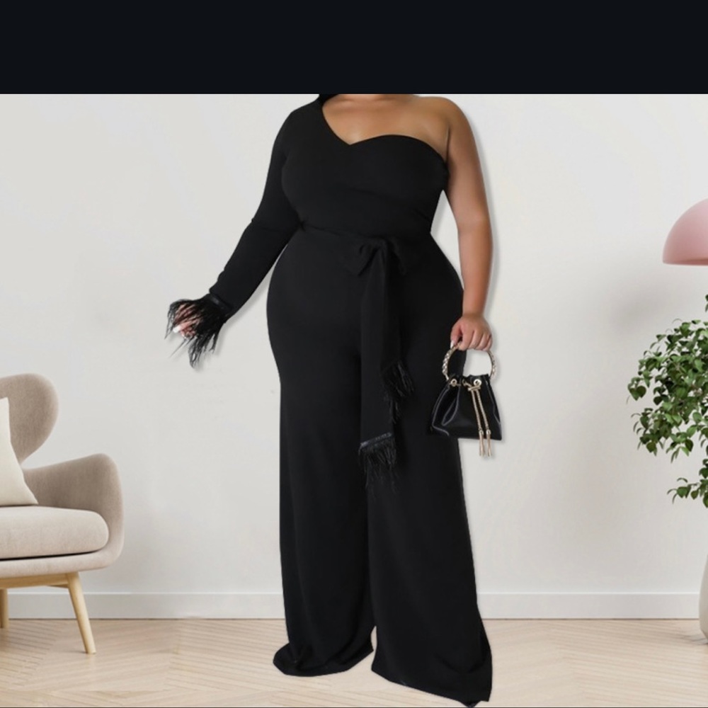 “MONICA” Curvy Bougie Sister One-Shoulder Jumpsuit